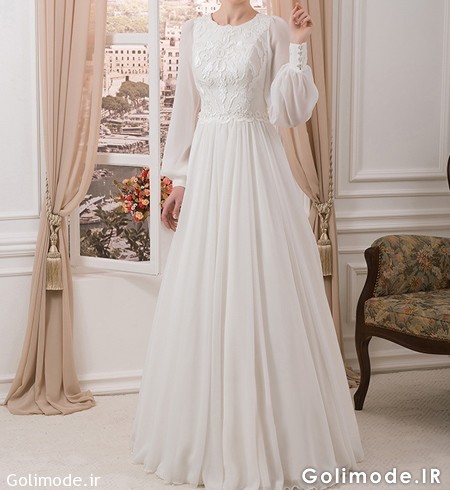 جدیدترین لباس عروس های آستین دار,شیک ترین لباس عروس های با حجاب